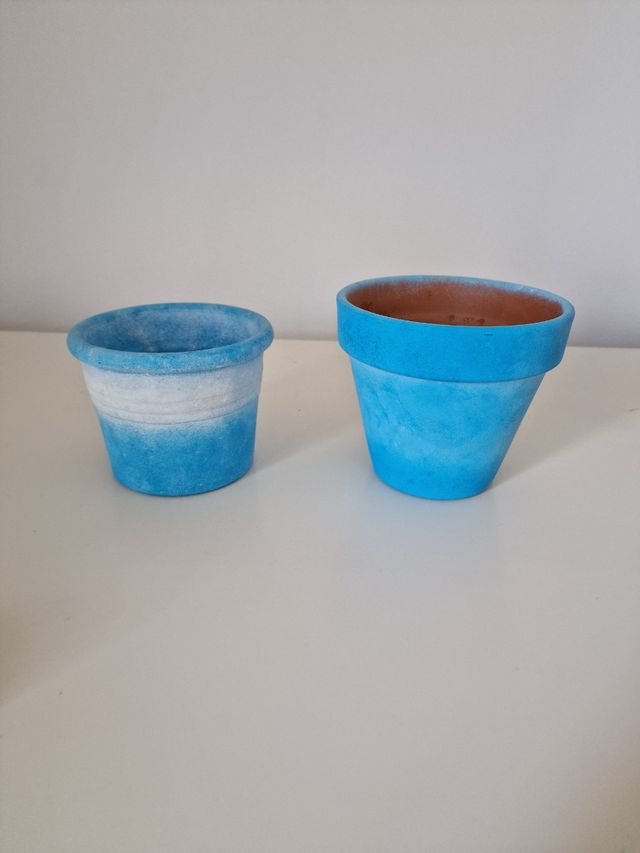 2 vasi in terracotta dipinti