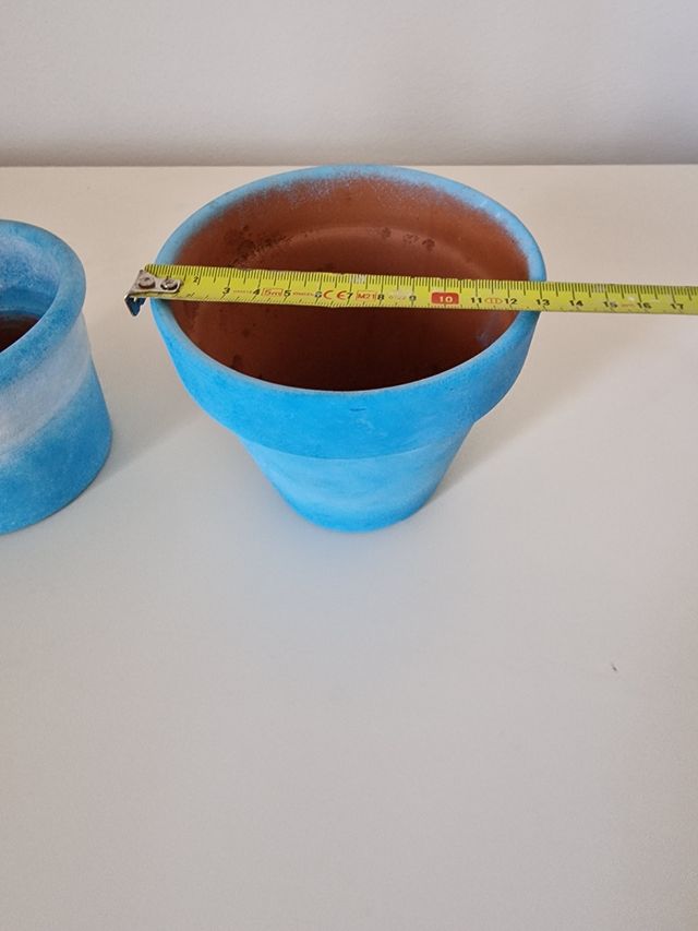 2 vasi in terracotta dipinti