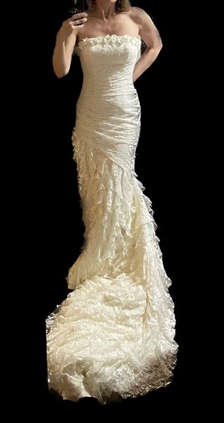 Vestido de novia de blonda