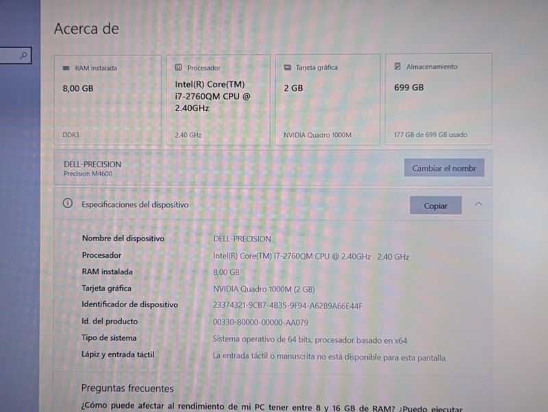 Portátil Dell Precision M4600 15,6" i7 afbeelding 8
