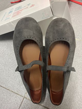 Zapato merceditas niña talla 35 color gris