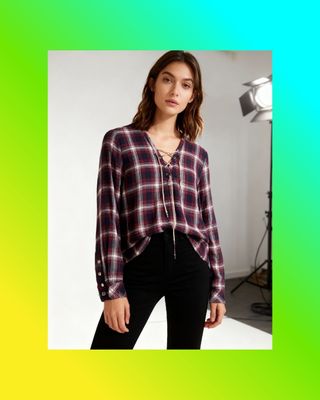Blusa de cuadros  Stradivarius