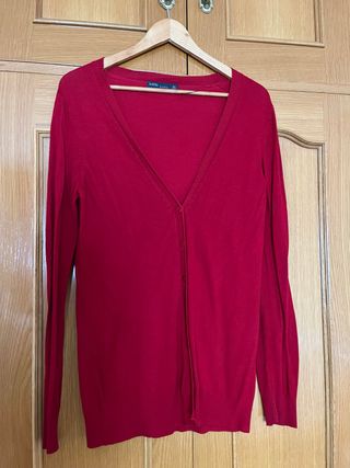 Chaqueta punto ZARA roja talla L 