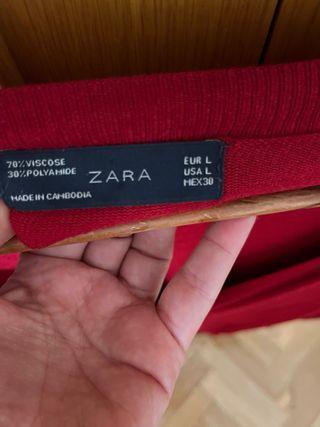 Chaqueta punto ZARA roja talla L 