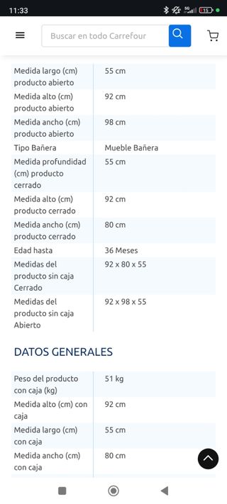 Cambiador para bebé 