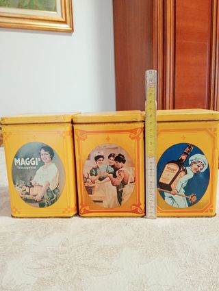 3 scatole di latta vintage 
