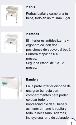Bañera cambiador jane 