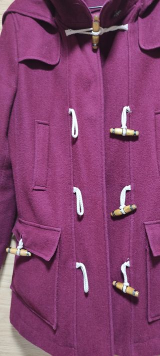 Trench de paño para mujer en granate