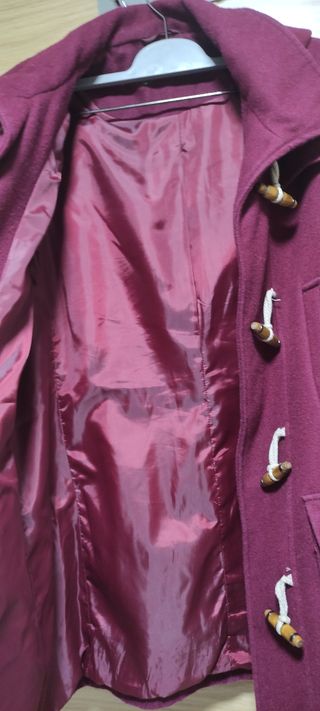 Trench de paño para mujer en granate