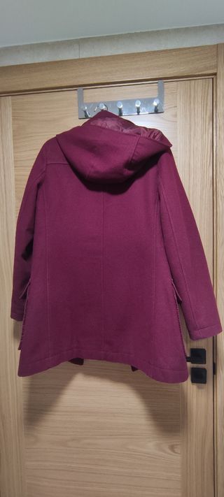 Trench de paño para mujer en granate