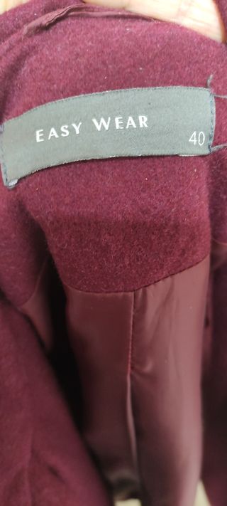 Trench de paño para mujer en granate