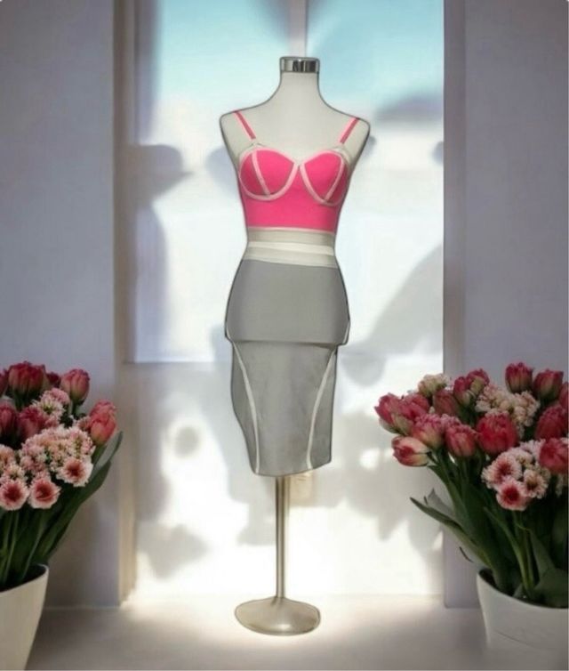 Conjunto Bandage Rosa Plata Talla XS/S