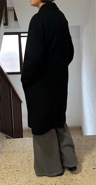 Abrigo negro Zara oversize de paño 
