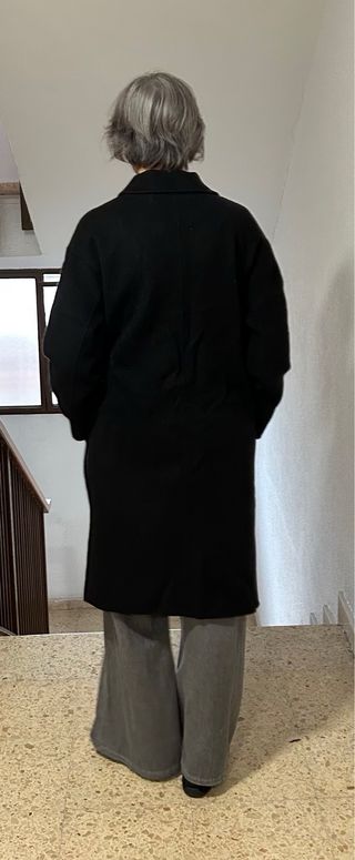 Abrigo negro Zara oversize de paño 