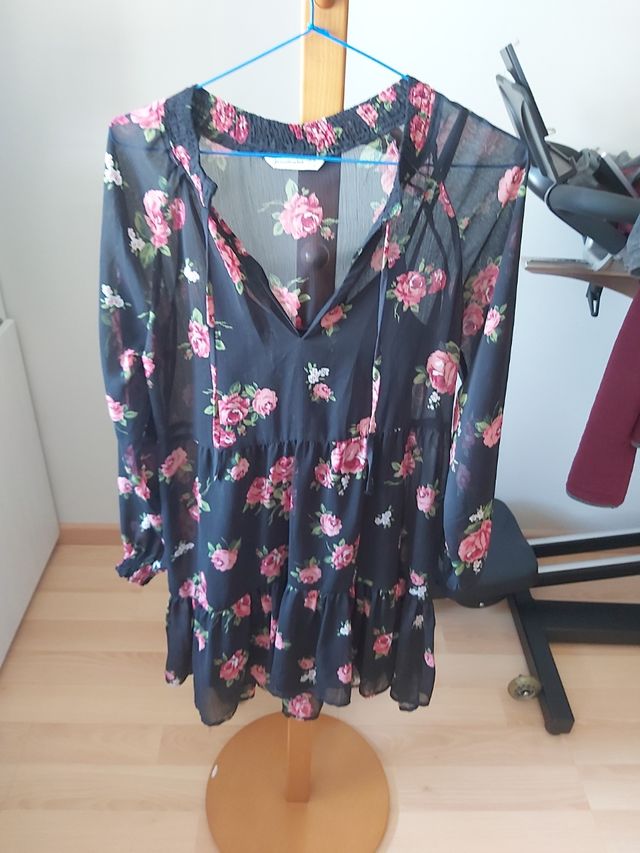 Vestido gasa negro mujer en muy buen est