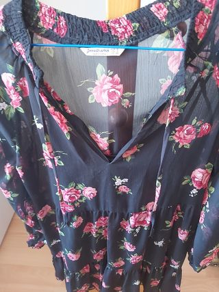 Vestido gasa negro mujer en muy buen est