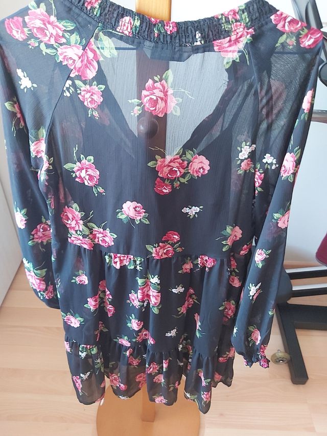 Vestido gasa negro mujer en muy buen est