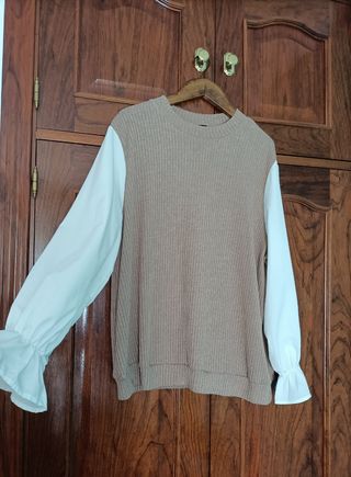 Camiseta manga larga con volante 2xl