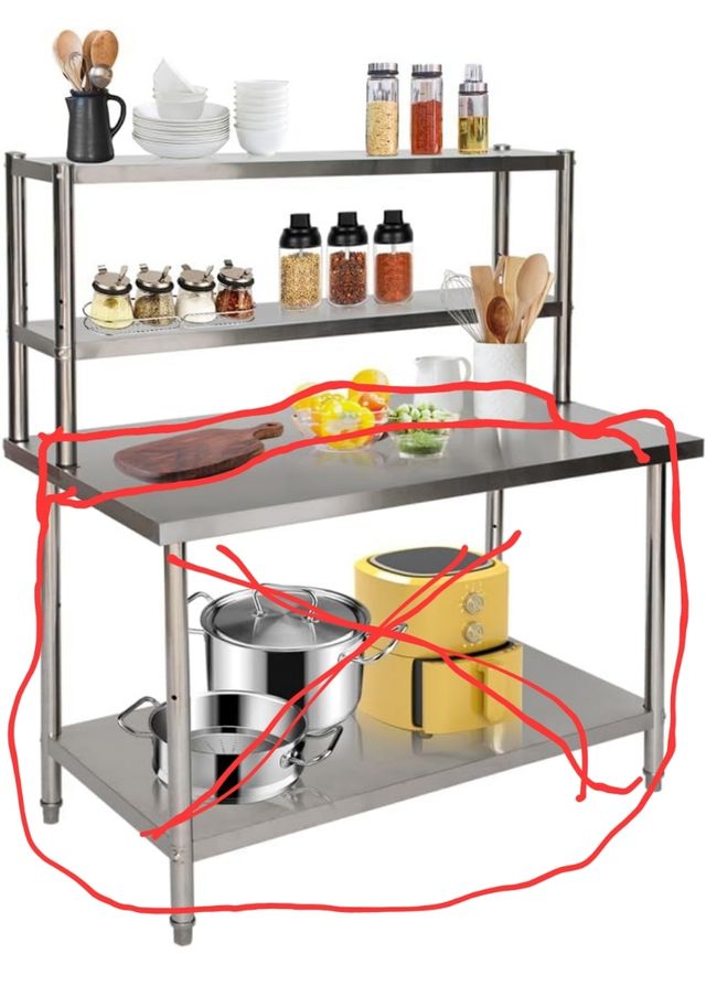 Estantería de 2 niveles para mesa de tra