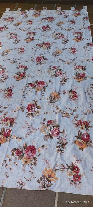 Cortinas Flores con barra