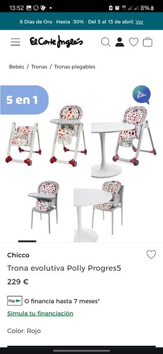 Trona evolutiva Polly Progres 5 de Chicco