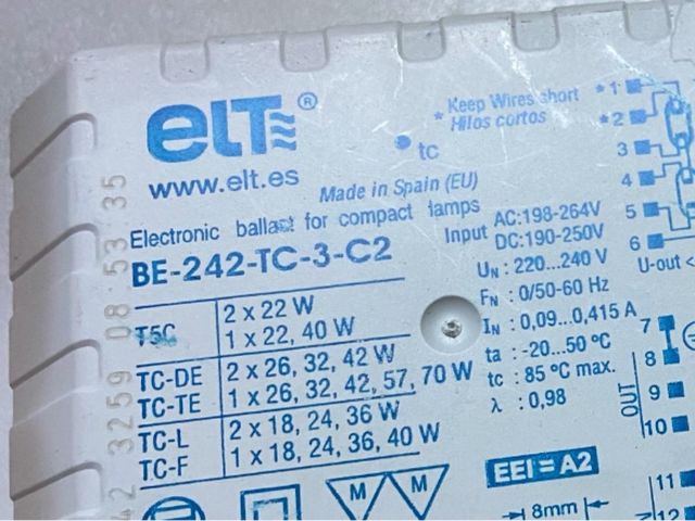 Balastro electronico ELT 26/32/42W