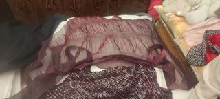 Vestido fiesta, bolso, chal y zapatos