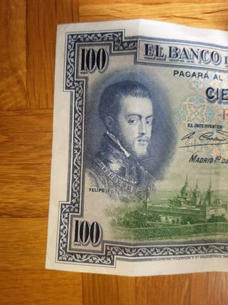 Billete 100 pesetas Felipe II