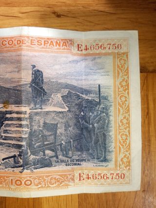 Billete 100 pesetas Felipe II