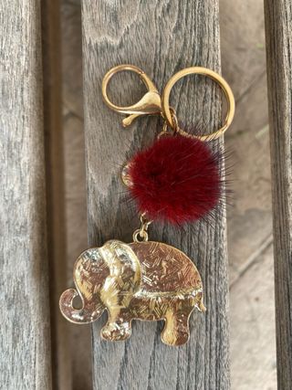 Portachiavi con charm elefante