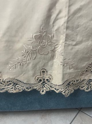 Copriletto vintage con pizzo Cantu’