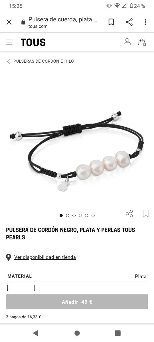 Anillo Tous Duna perla y pulsera