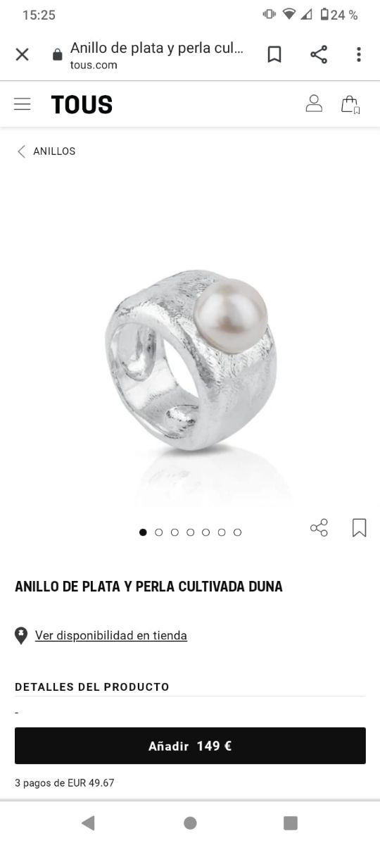 Anillo Tous Duna perla y pulsera