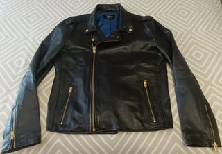 Cazadora biker hombre piel