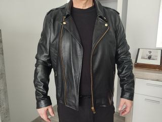 Cazadora biker hombre piel