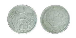 Moneda España 5 pesetas Año 1957