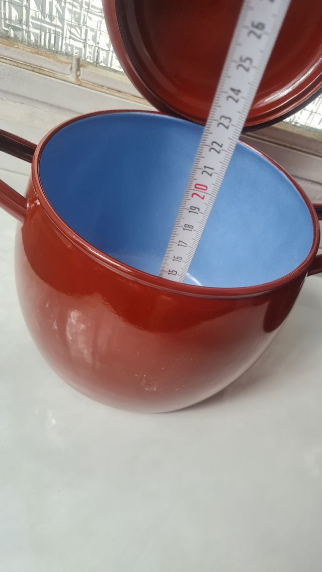 Juego ollas cazos antiguas porcelana esmaltada