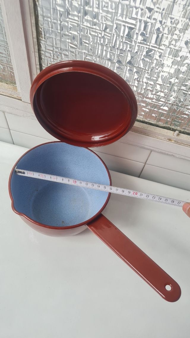 Juego ollas cazos antiguas porcelana esmaltada