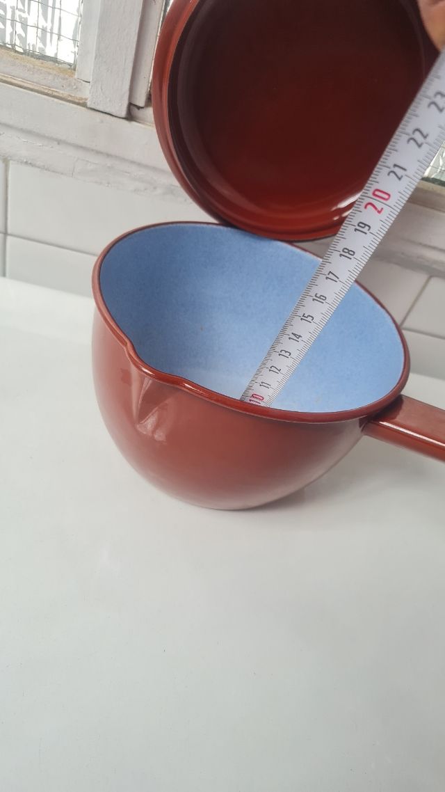 Juego ollas cazos antiguas porcelana esmaltada