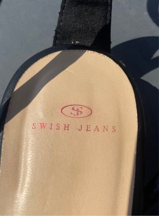 Sandali bassi neri swish jeans con Swarovsky 39