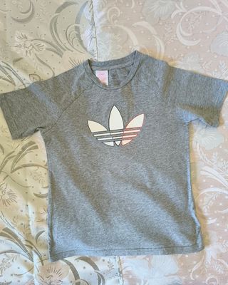 T-shirt Adidas bambino 9-10 anni grigia