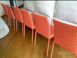 Set 6 sedie in pelle Cattelan Norma come nuove