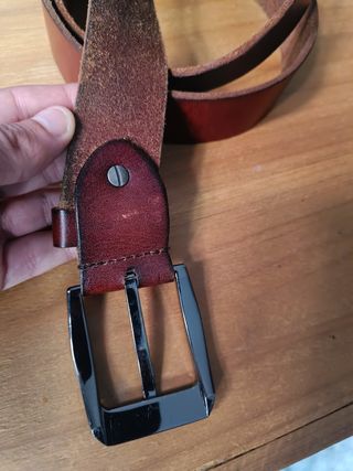 Cinturón piel marrón 120cm