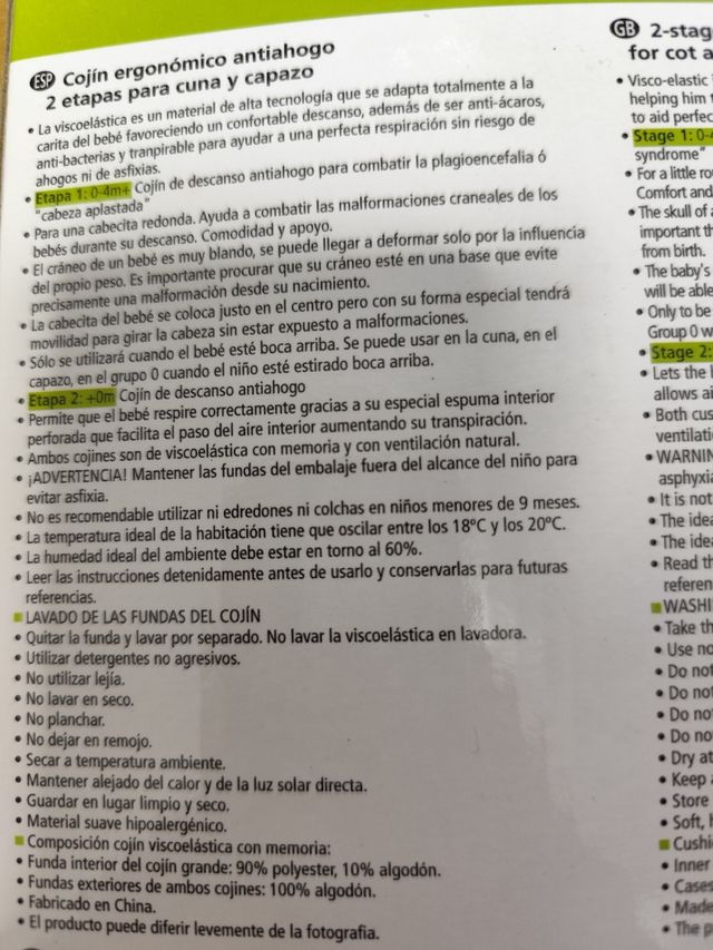 Cojín descanso ergonómico antiahogo