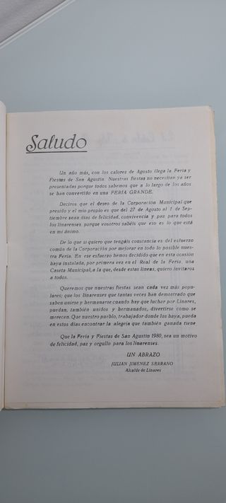 Programa de Feria Linares 1980