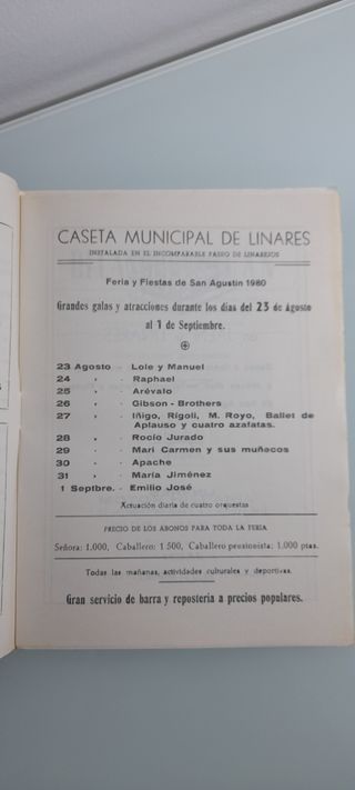 Programa de Feria Linares 1980