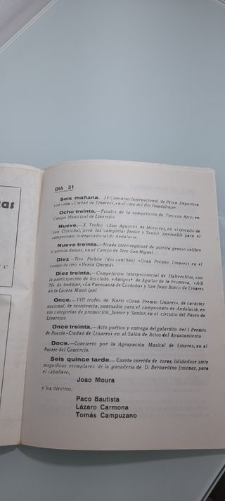 Programa de Feria Linares 1980