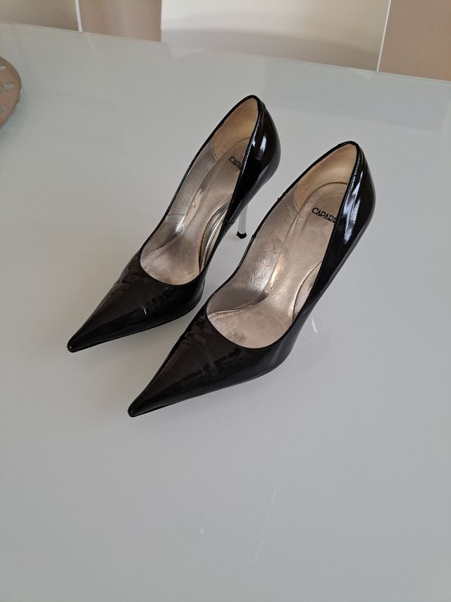 DÉCOLLETÉ BLU VERNICE E TACCO ARGENTATO