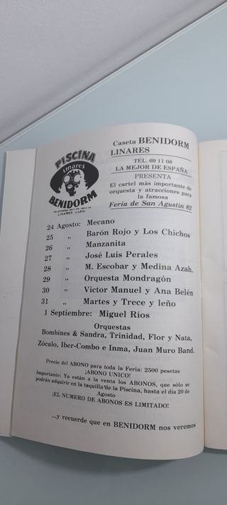 Programa de Feria Linares 1982