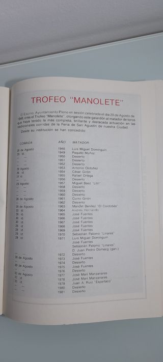 Programa de Feria Linares 1982